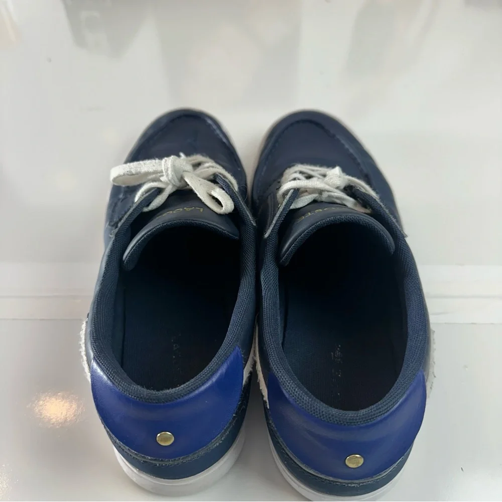 Lacoste Leather Boat Shoes | Navy Blue Preppy Coastal Casual Sneakers size 10